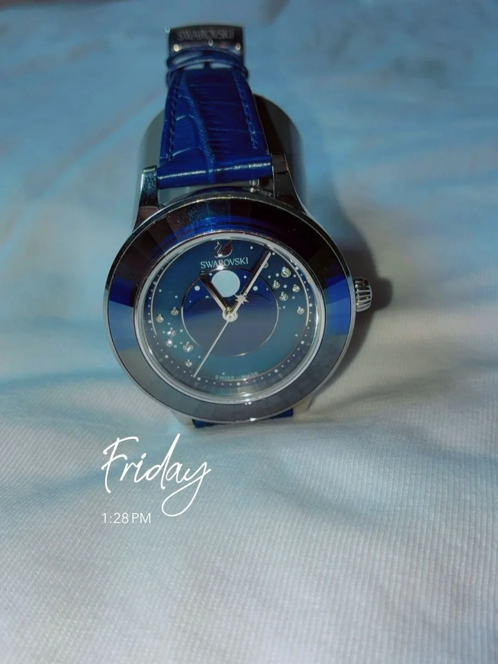 Swarovski Blue Crystal Dial and Strap Women's Watch